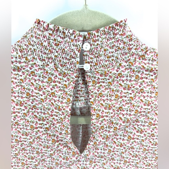 NEW Tuckernuck Pomander Place Floral Modoc Blouse Women Size S Smocked Mock Neck - Picture 8 of 14